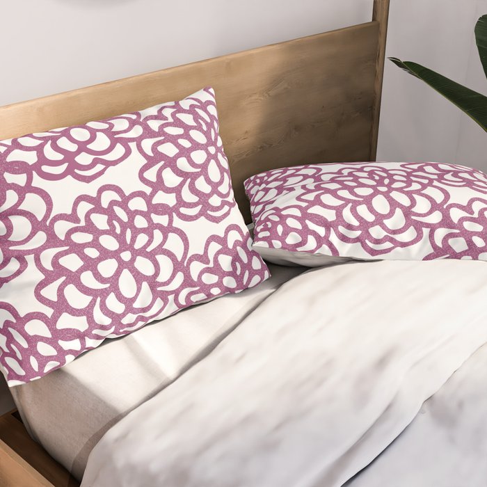 dahlia: purple floral pattern Pillow Sham Gallery Image 2