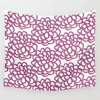 dahlia: purple floral pattern Wall Tapestry Gallery Image 4