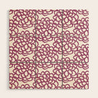 dahlia: purple floral pattern Wood Wall Art Gallery Image 1