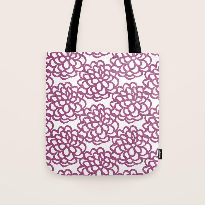 dahlia: purple floral pattern Tote Bag Gallery Image 1