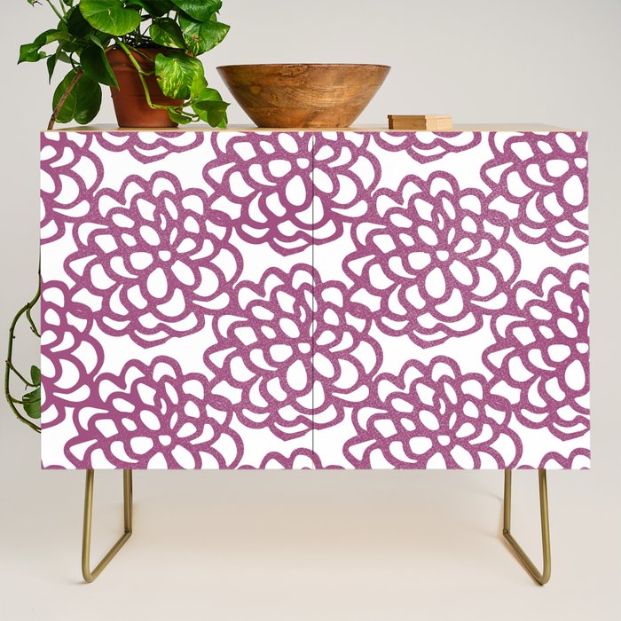 dahlia: purple floral pattern Credenza Gallery Image 1