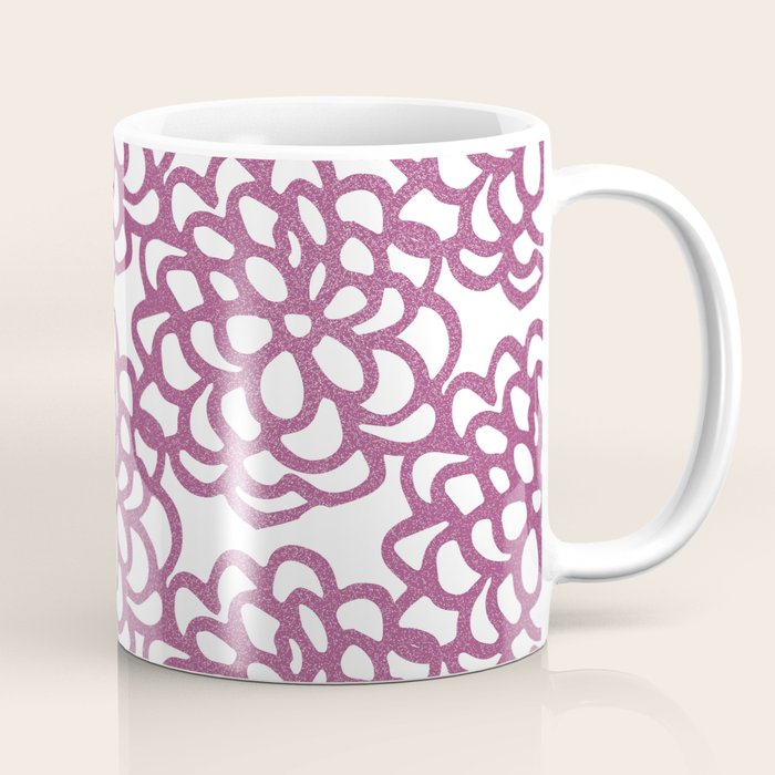 dahlia: purple floral pattern Coffee Mug Gallery Image 1
