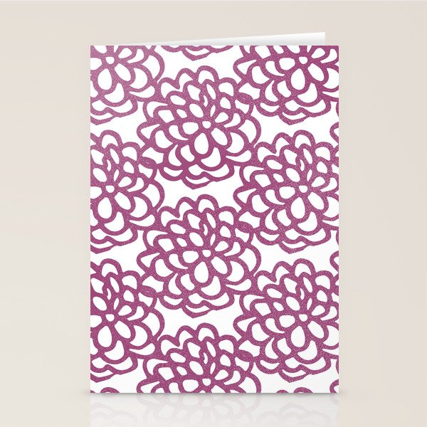 dahlia: purple floral pattern Stationery Card Gallery Image 2