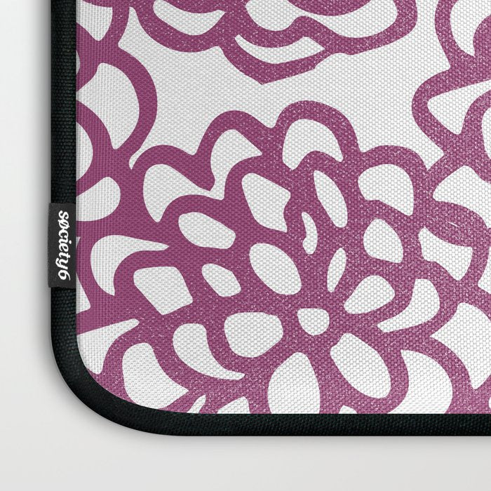 dahlia: purple floral pattern Laptop Sleeve Gallery Image 3
