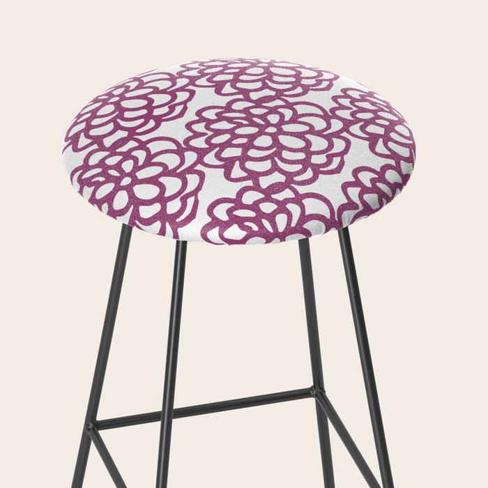 dahlia: purple floral pattern Stool Gallery Image 2