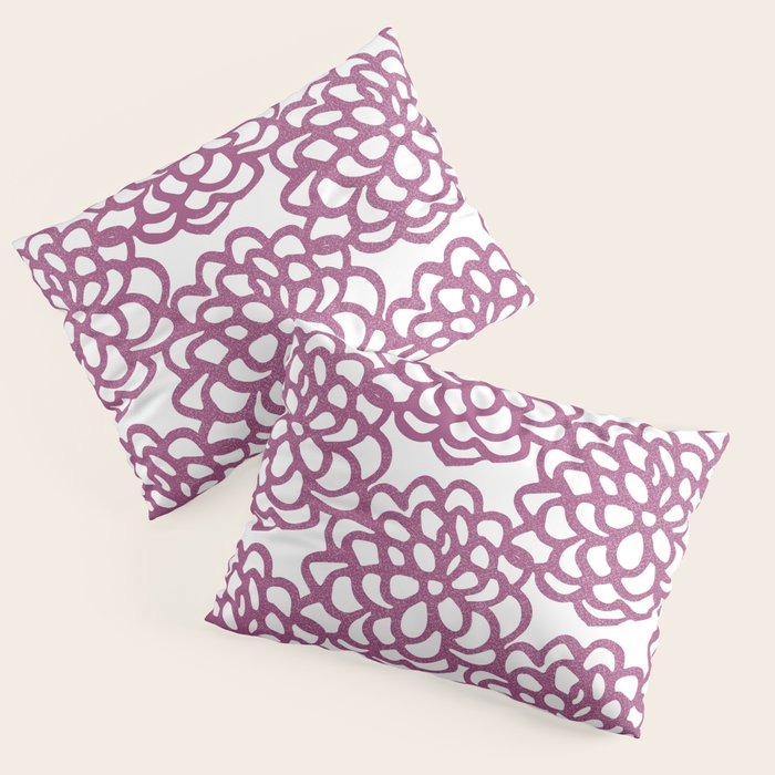 dahlia: purple floral pattern Pillow Sham Gallery Image 1