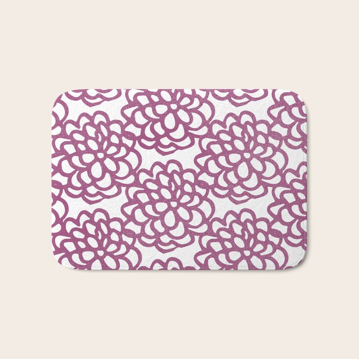 dahlia: purple floral pattern Bath Mat Gallery Image 1