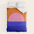 Abstract geo Sunset in blue and orange 3/3 Duvet Cover Gallery Image 6