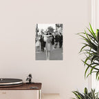 Roaring Twenties French Flapper Girl Reading Newspaper on the Street, Paris female portrait black and white photography - photographs Poster Gallery Image 2