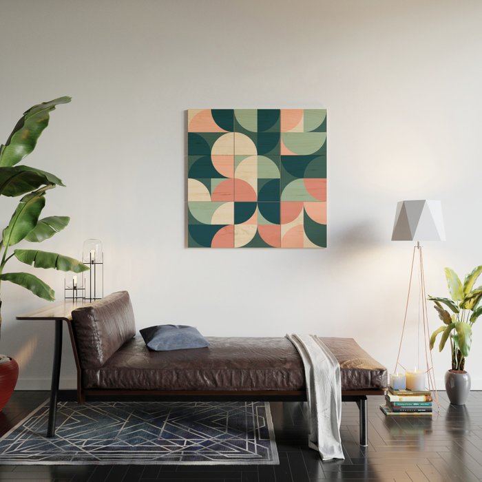 Mid Century Geometric 23B Wood Wall Art Gallery Image 2