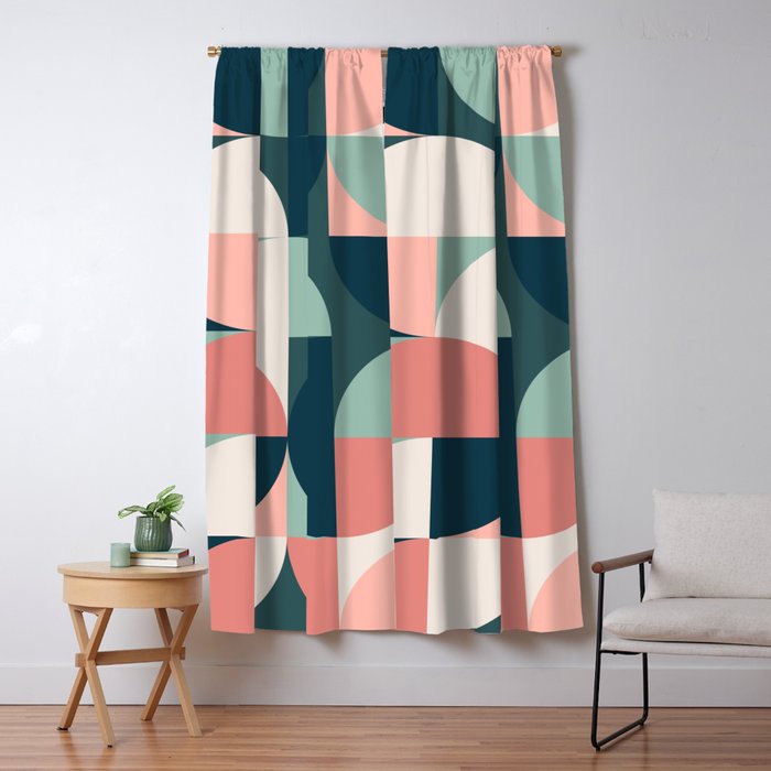 Mid Century Geometric 23B Window Curtain Gallery Image 1