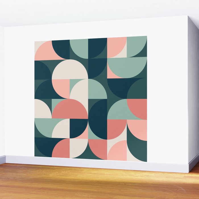 Mid Century Geometric 23B Wall Mural Gallery Image 2