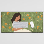 Reading in the Poppies  Desk Mat Gallery Image 1