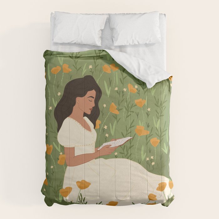 Reading in the Poppies  Comforter Gallery Image 6