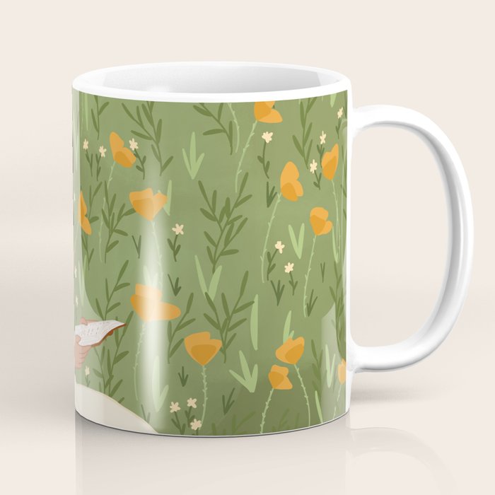 Reading in the Poppies  Coffee Mug Gallery Image 1