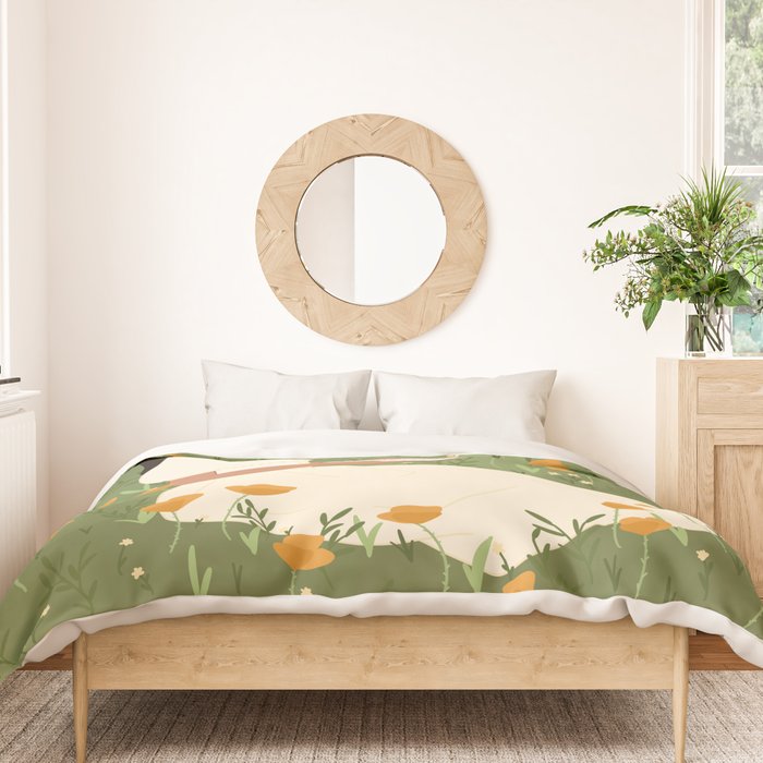 Reading in the Poppies  Duvet Cover Gallery Image 3
