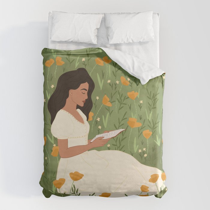 Reading in the Poppies  Duvet Cover Gallery Image 6