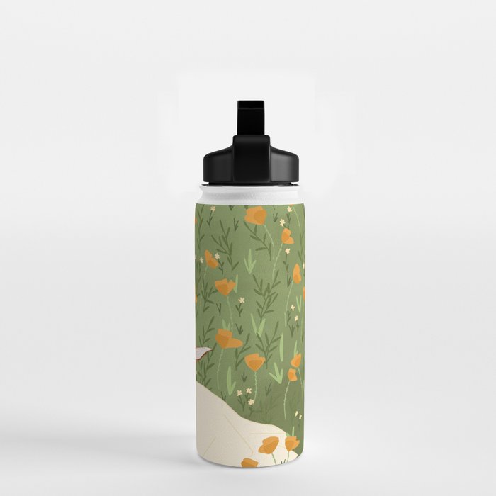 Reading in the Poppies  Water Bottle Gallery Image 2
