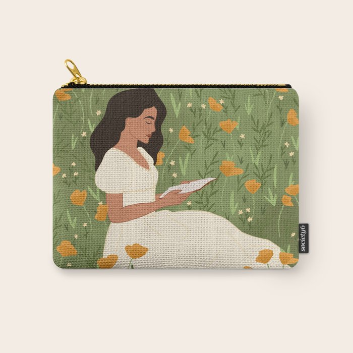 Reading in the Poppies  Carry All Pouch Gallery Image 1