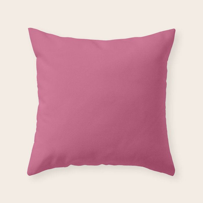Rose Pink Solid Color Throw Pillow Gallery Image 1