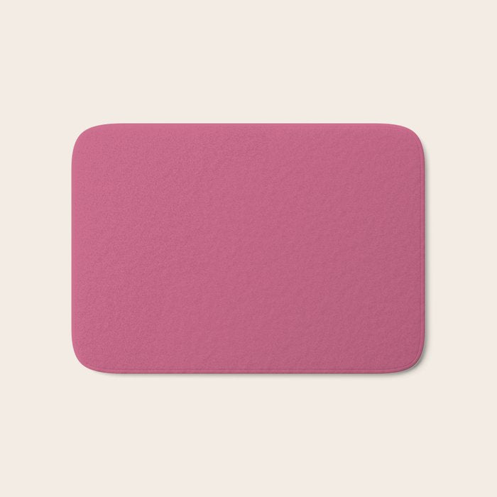 Rose Pink Solid Color Bath Mat Gallery Image 1
