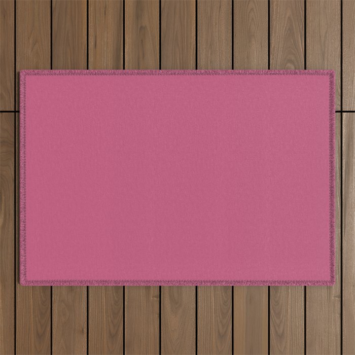 Rose Pink Solid Color Outdoor Rug Gallery Image 1