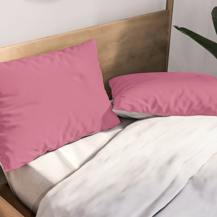 Rose Pink Solid Color Pillow Sham Gallery Image 2