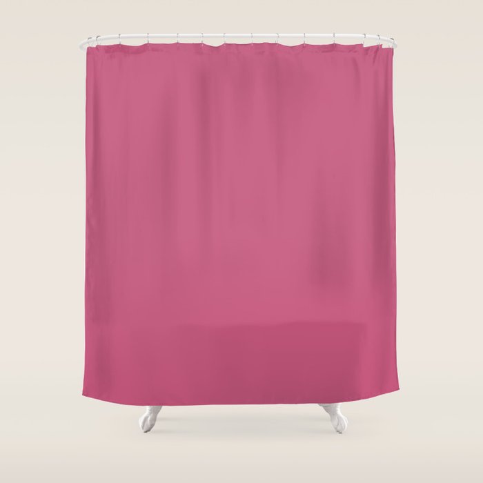 Rose Pink Solid Color Shower Curtain Gallery Image 1