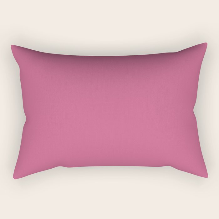 Rose Pink Solid Color Rectangular Pillow Gallery Image 2
