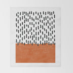 White Background Mid Century Modern Minimalist Rothko Inspired Color Field Red Rain With Lines Geometric Style Throw Blanket Gallery Image 2