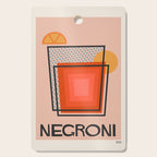Retro Cocktail Print Negroni Pink Orange Cutting Board Gallery Image 1