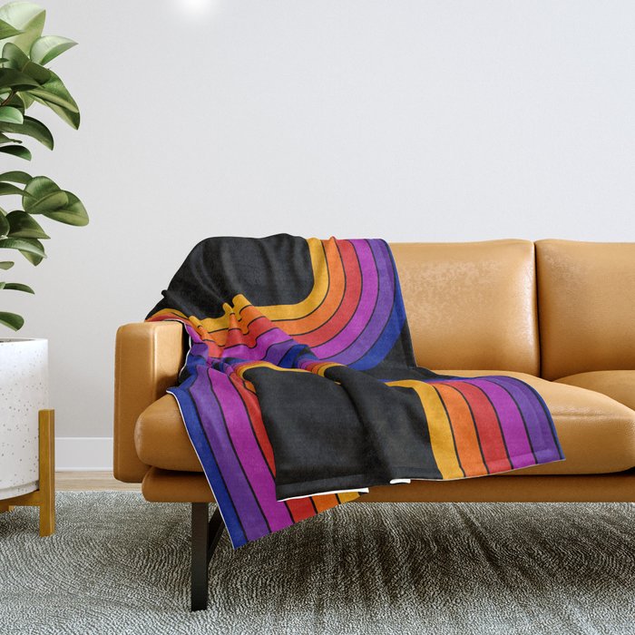 Black Rainbow Tunnel Throw Blanket Gallery Image 1