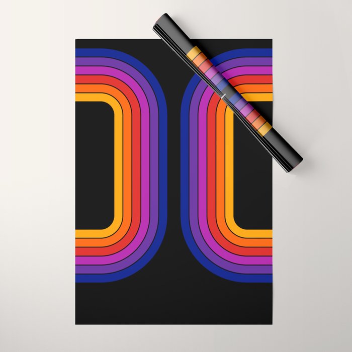 Black Rainbow Tunnel Wrapping Paper Gallery Image 1
