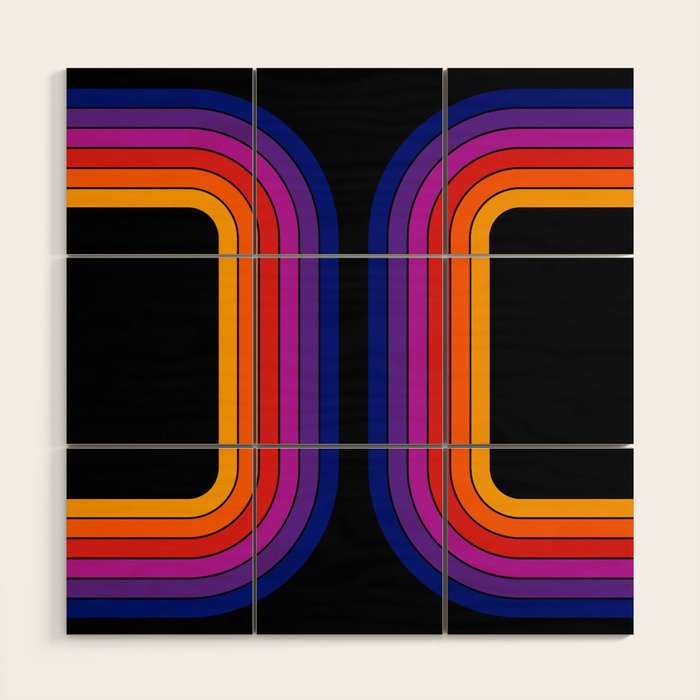 Black Rainbow Tunnel Wood Wall Art Gallery Image 1