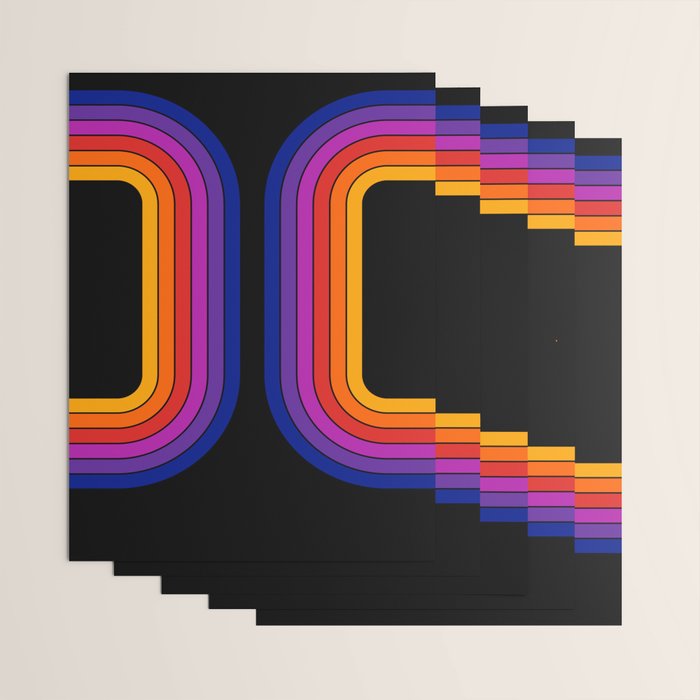 Black Rainbow Tunnel Wrapping Paper Gallery Image 3