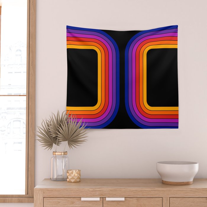 Black Rainbow Tunnel Wall Tapestry Gallery Image 2