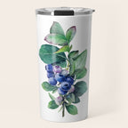 Blueberry branches painted in watercolor Travel Mug Gallery Image 1