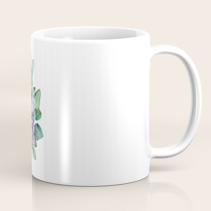 Blueberry branches painted in watercolor Coffee Mug Gallery Image 1