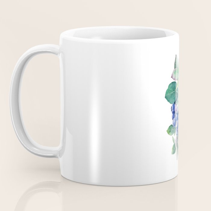 Blueberry branches painted in watercolor Coffee Mug Gallery Image 3