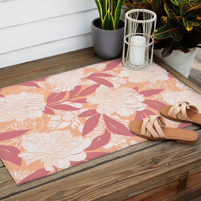Modern floral blooms PF2 Outdoor Rug Gallery Image 2