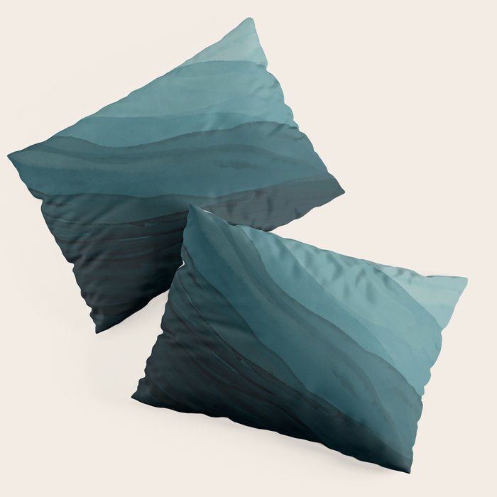 Waves Into The Depths | Wave Texture Design Pillow Sham Gallery Image 1