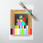 A Painting of Flowers With Color Bars Wrapping Paper Gallery Image 1