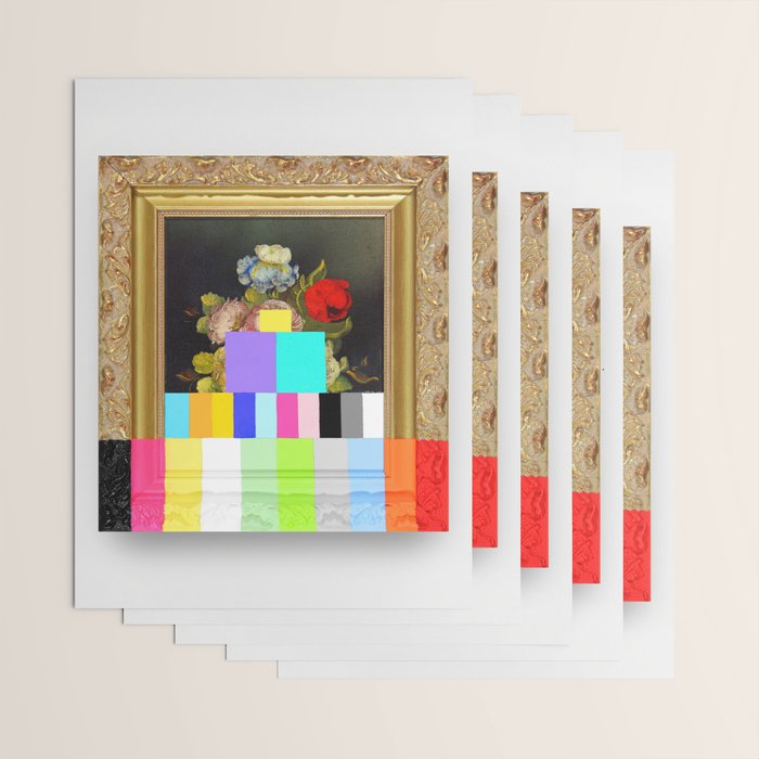 A Painting of Flowers With Color Bars Wrapping Paper Gallery Image 3