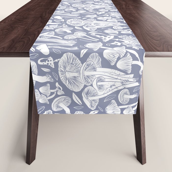 Delicious Autumn botanical poison IV // blue grey background Table Runner Gallery Image 1