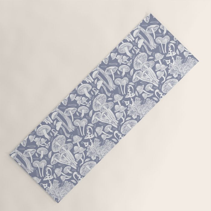 Delicious Autumn botanical poison IV // blue grey background Yoga Mat Gallery Image 1