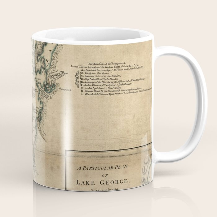 Vintage Map of Lake Champlain & Lake George (1776) Coffee Mug Gallery Image 1