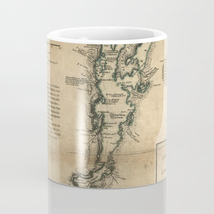 Vintage Map of Lake Champlain & Lake George (1776) Coffee Mug Gallery Image 4