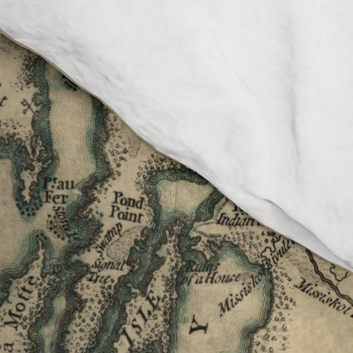 Vintage Map of Lake Champlain & Lake George (1776) Comforter Gallery Image 4