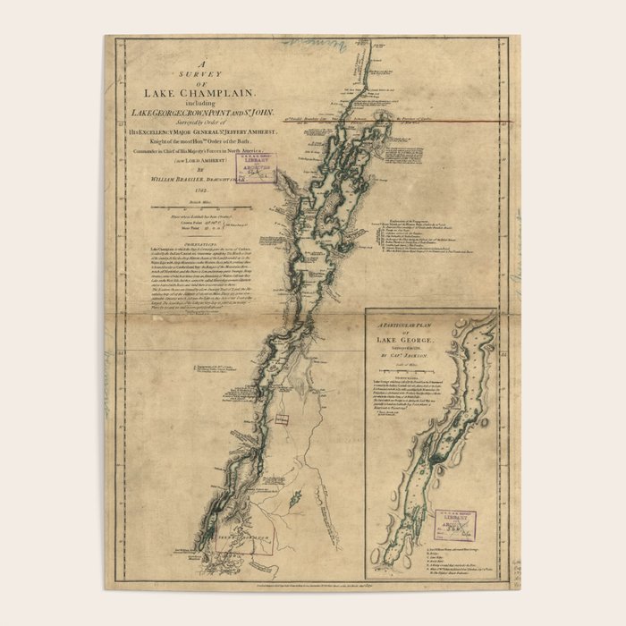 Vintage Map of Lake Champlain & Lake George (1776) Poster Gallery Image 4