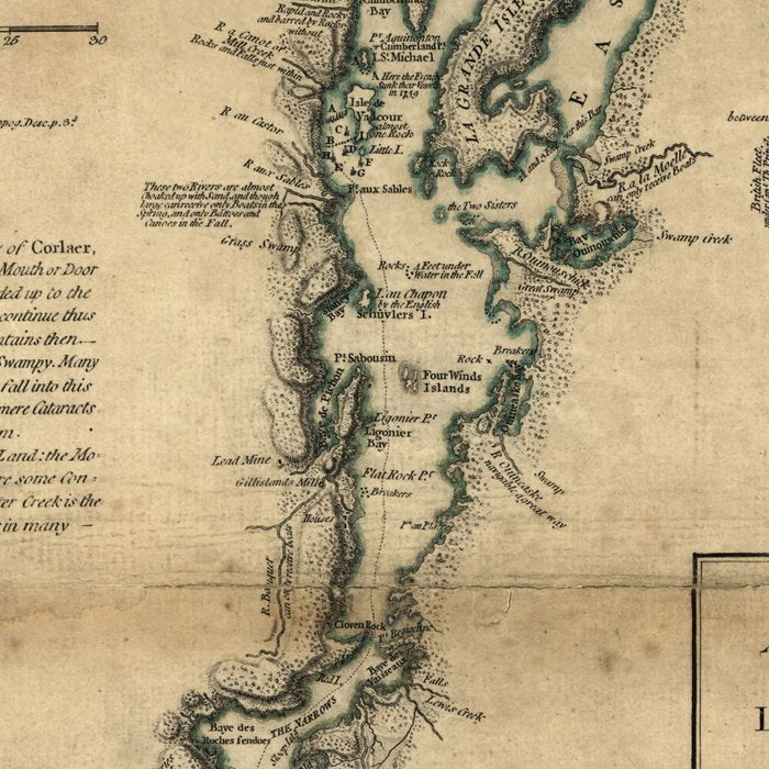 Vintage Map of Lake Champlain & Lake George (1776) Coffee Mug Gallery Image 2